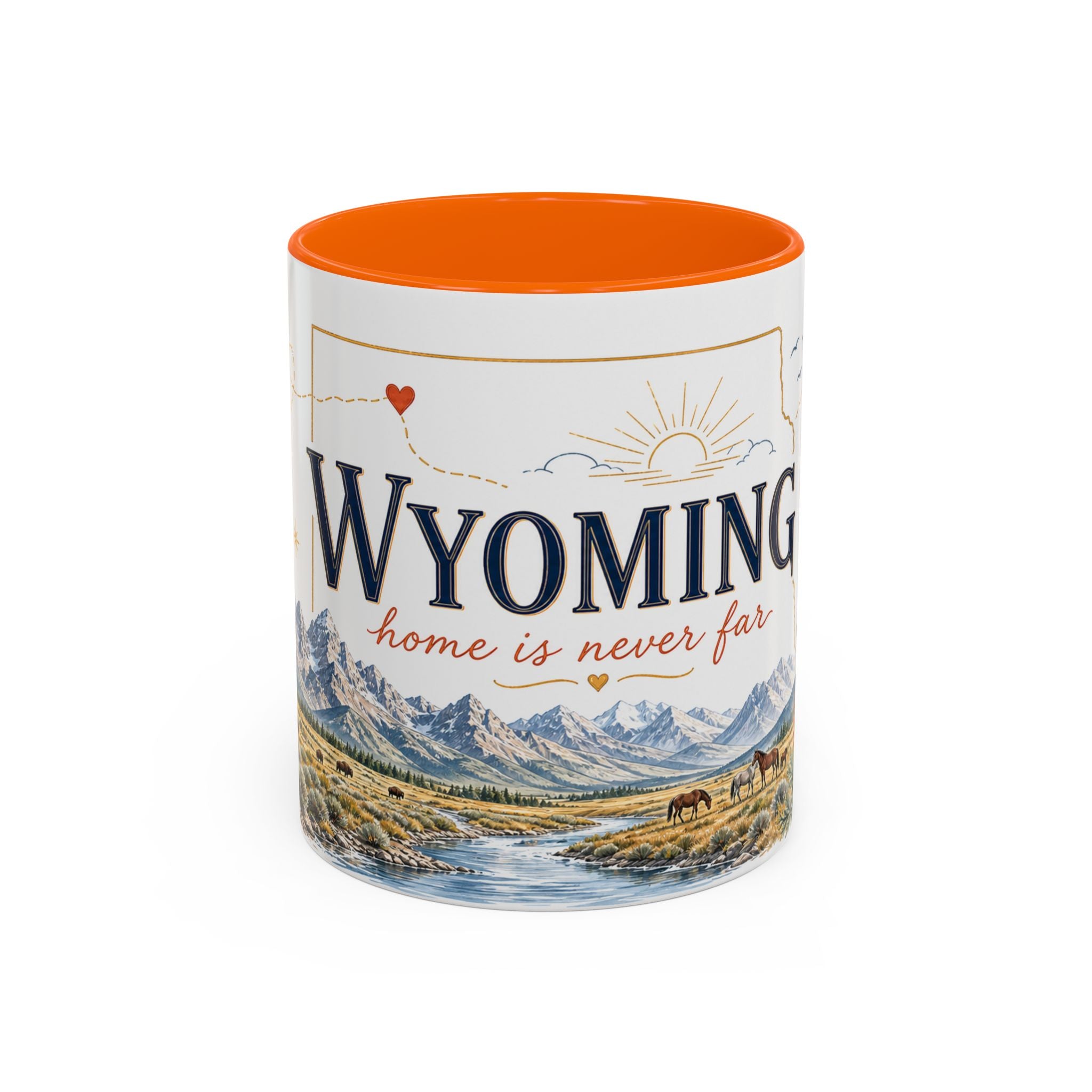 Wyoming Home State Mug | Moving Away Gift | Long Distance Friendship Coffee Cup | 11oz 15oz Accent Mug