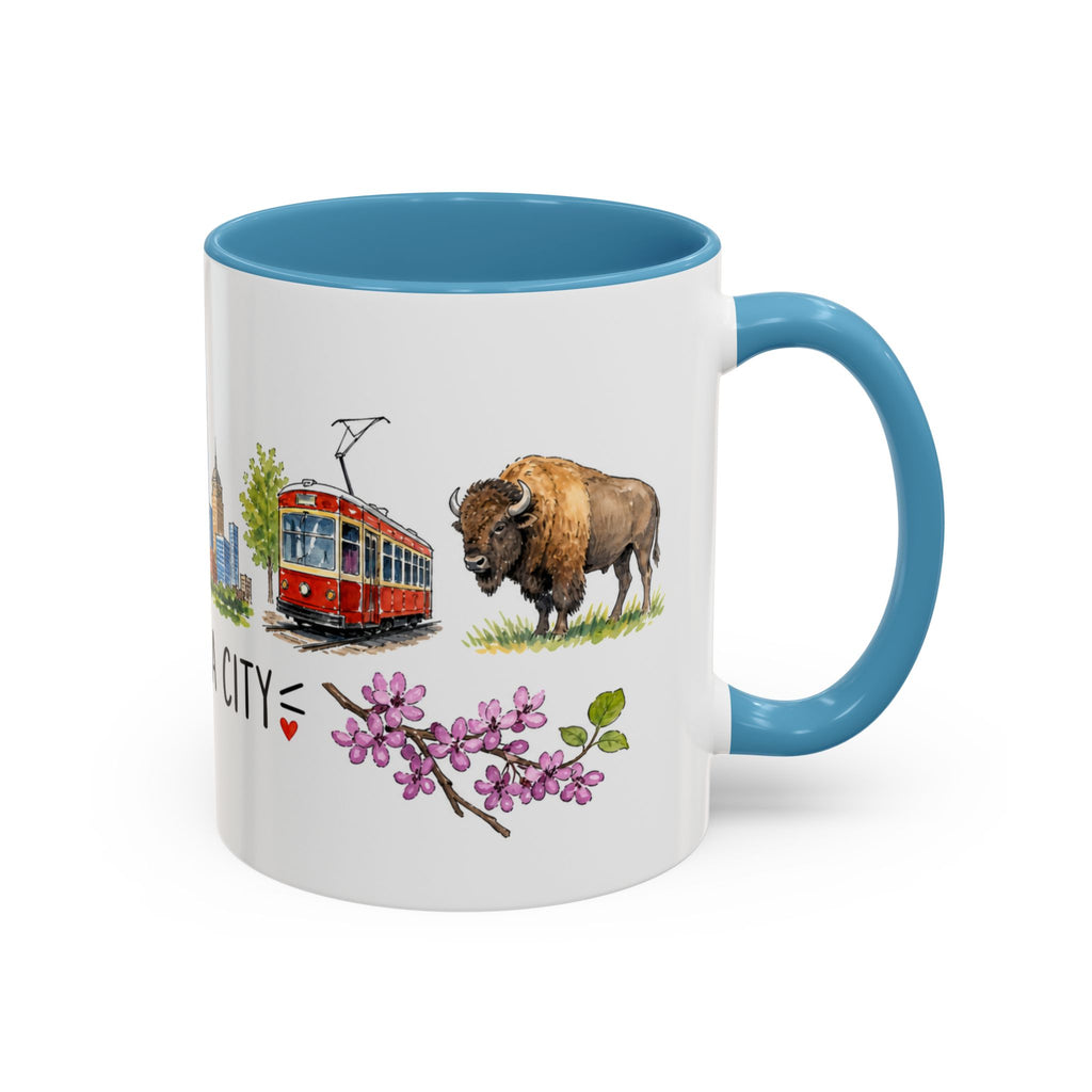 Oklahoma City Illustrated Travel Mug | City Souvenir Accent Coffee Mug | 11oz 15oz Ceramic Cup