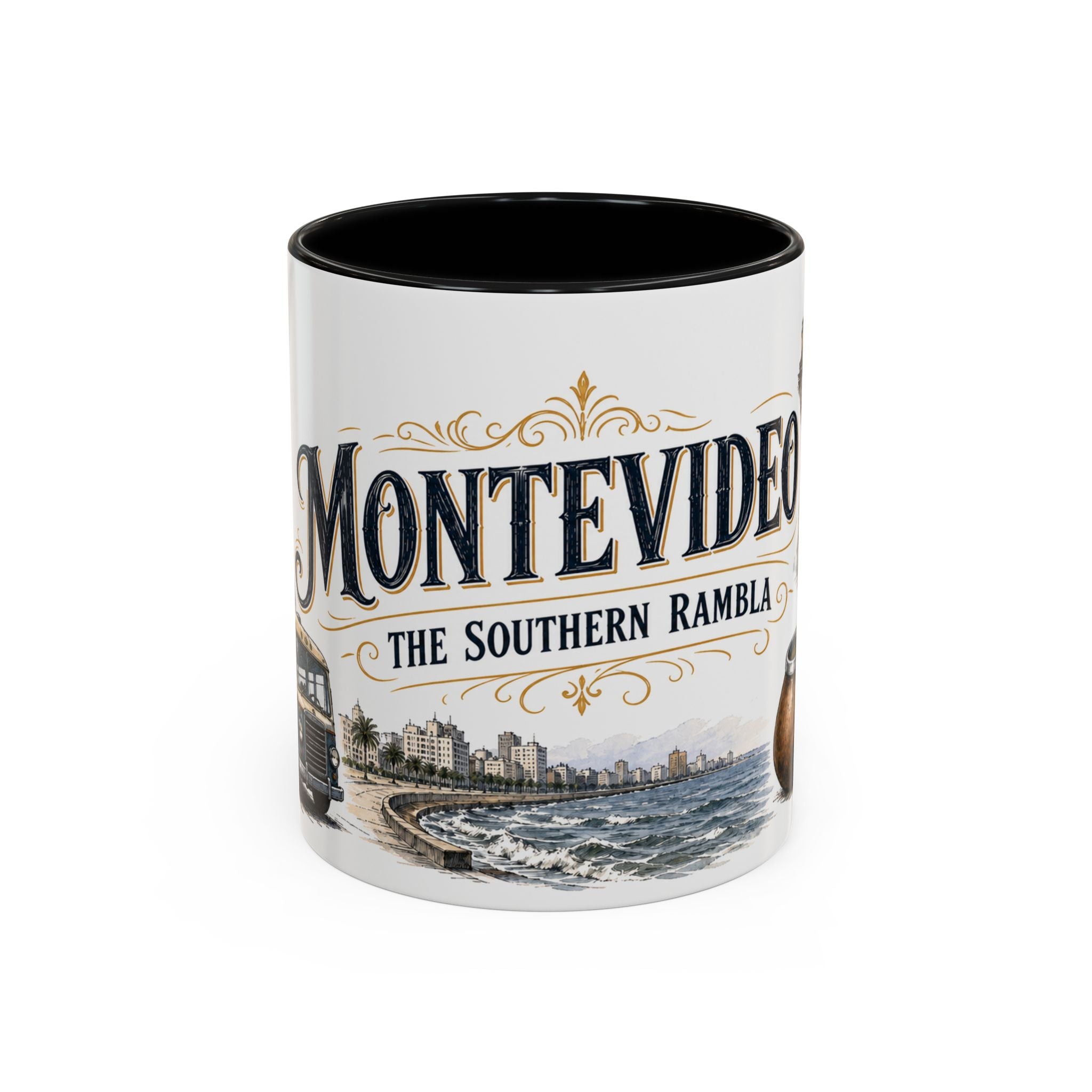Montevideo Coffee Mug | Uruguay Travel Souvenir | Vintage Illustrated City Gift | 11 oz 15 oz Accent Mug