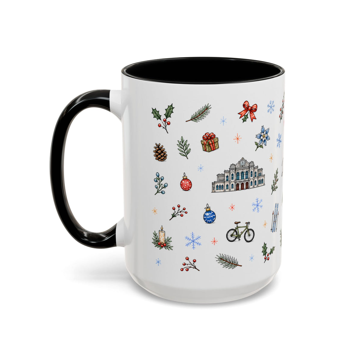 Denver Christmas Mug | Watercolor City Souvenir, Holiday Travel Gift (11oz/15oz)