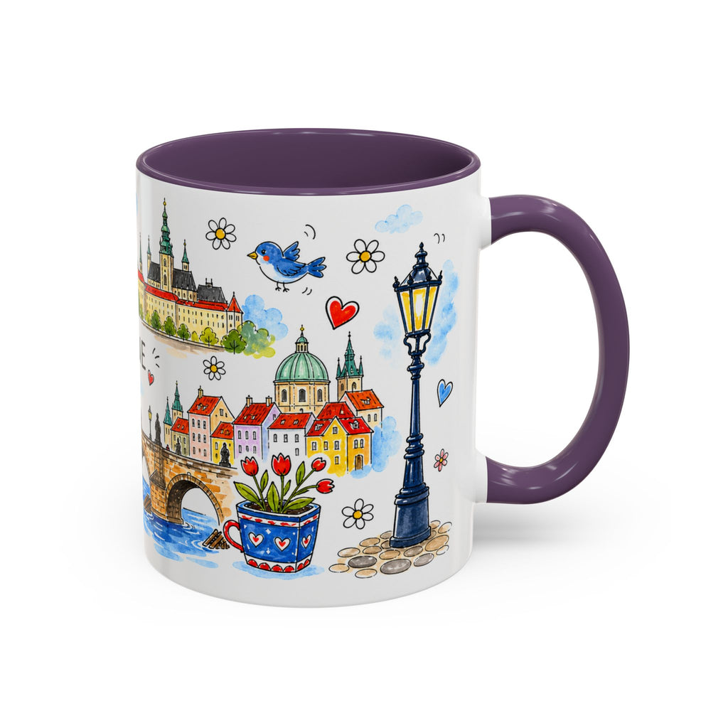 Prague Travel Mug | European City Souvenir Accent Coffee Mug | 11oz 15oz Ceramic Cup