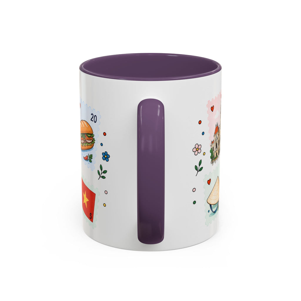 Ho Chi Minh City Coffee Mug | Postage Stamp Collage Mug | Travel Souvenir Accent Cup 11oz 15oz