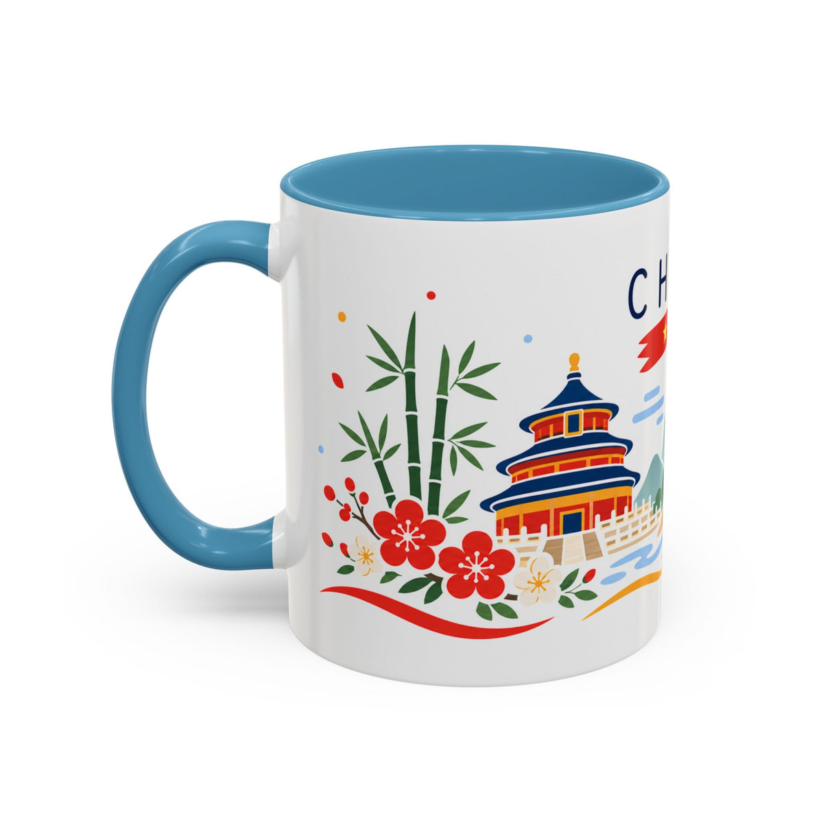 China Coffee Mug | Travel Souvenir Accent Mug | Country Gift Ceramic Cup 11oz 15oz
