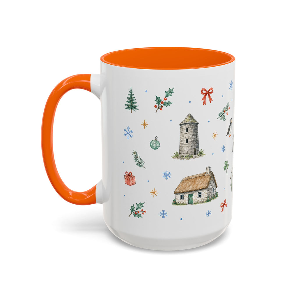 Ireland Christmas Mug | Watercolor Travel Souvenir | Holiday Gift | Accent Ceramic Coffee Cup 11oz 15oz