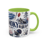 Great Smoky Mountains Coffee Mug | National Park Hiking Gift | Accent Color Ceramic 11oz 15oz