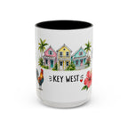Key West Illustrated Travel Mug | City Souvenir Accent Coffee Mug | 11oz 15oz Ceramic Cup