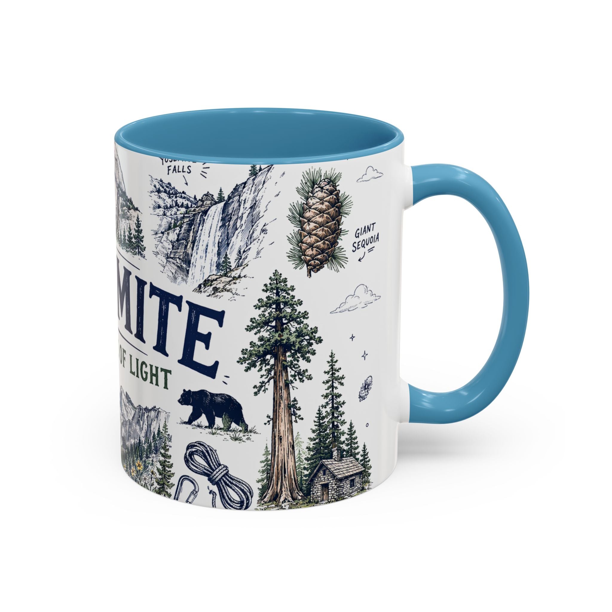 Yosemite National Park Coffee Mug | Hiking Camping Nature Gift | Accent Color Ceramic 11oz 15oz