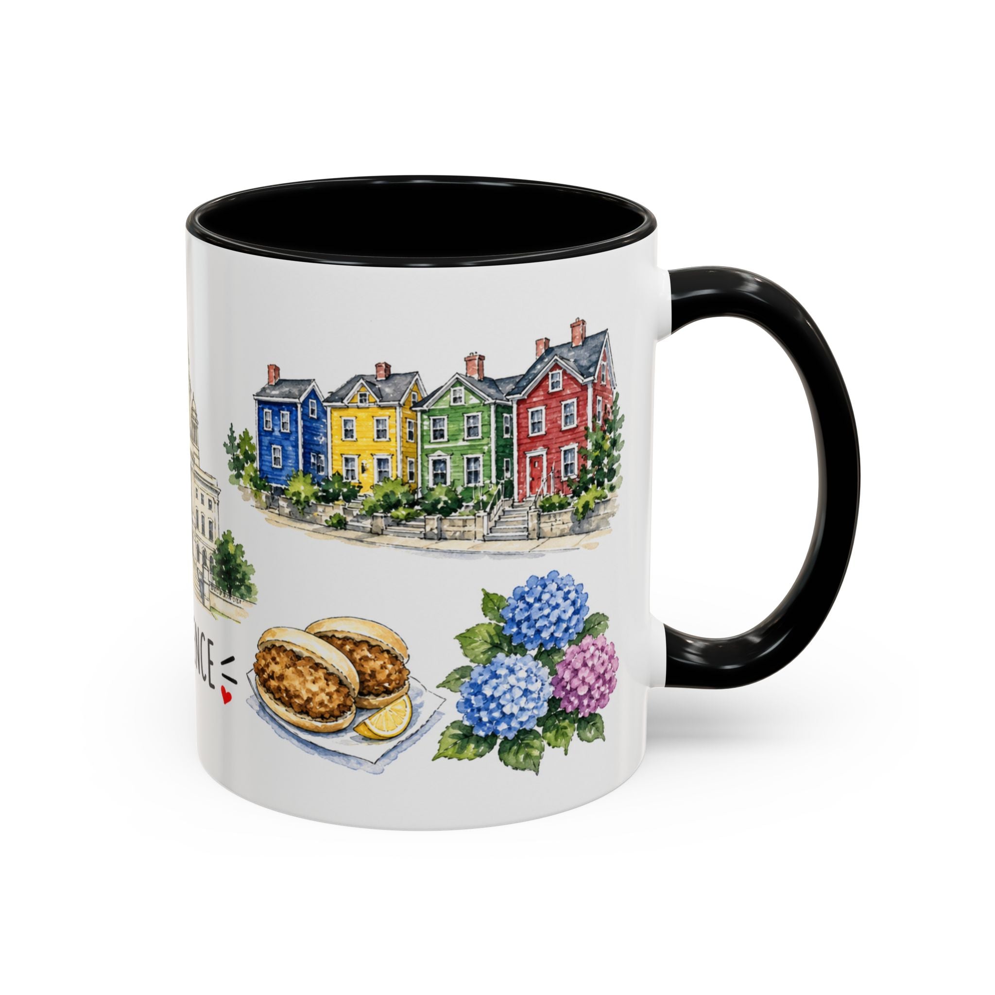 Providence Illustrated Travel Mug | City Souvenir Accent Coffee Mug | 11oz 15oz Ceramic Cup