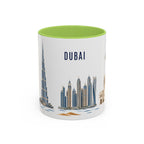 Dubai Coffee Mug | United Arab Emirates Travel Souvenir | Porcelain Decal City Gift | 11oz 15oz Accent Mug