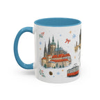 Prague Christmas Mug | Watercolor Travel Souvenir | Holiday Gift | Accent Ceramic Coffee Cup 11oz 15oz