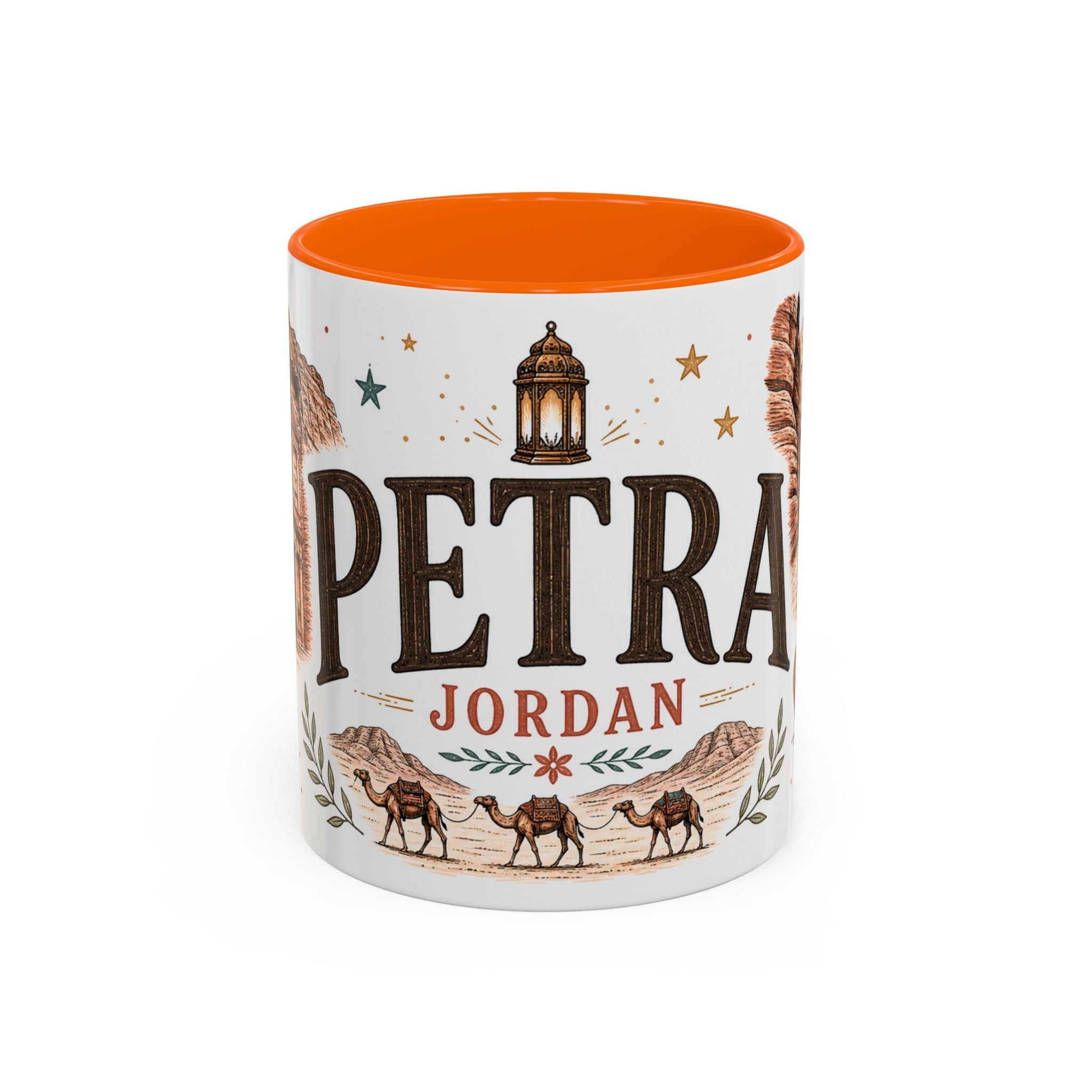 Petra Coffee Mug | Travel Destination Souvenir Gift | Accent Color Ceramic 11oz 15oz