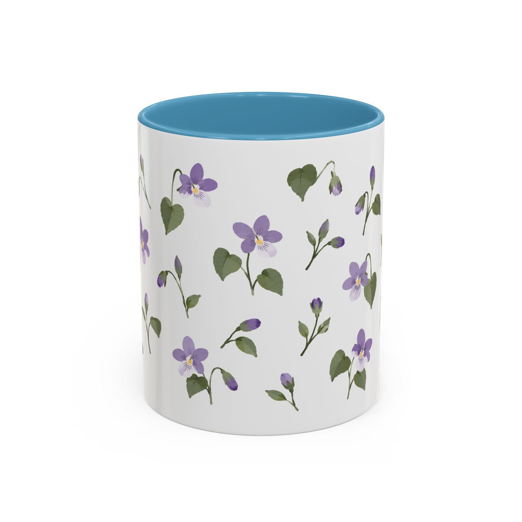 Wisconsin Wood Violet Mug, State Flower Floral Coffee Cup, 11oz Botanical Gift