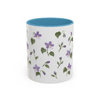 Wisconsin Wood Violet Mug, State Flower Floral Coffee Cup, 11oz Botanical Gift