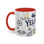 Yellowstone National Park Coffee Mug | Hiking Camping Nature Gift | Accent Color Ceramic 11oz 15oz
