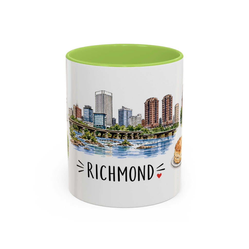 Richmond Illustrated Travel Mug | City Souvenir Accent Coffee Mug | 11oz 15oz Ceramic Cup