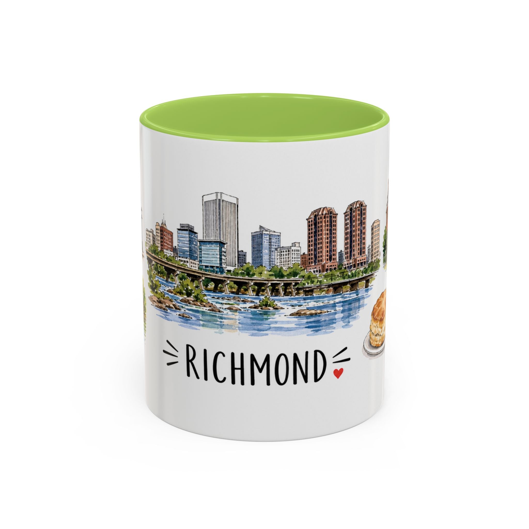 Richmond Illustrated Travel Mug | City Souvenir Accent Coffee Mug | 11oz 15oz Ceramic Cup