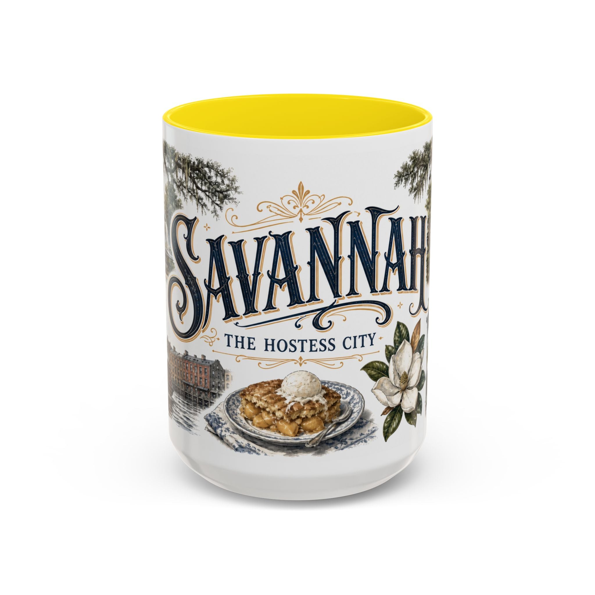 Savannah Coffee Mug | United States Travel Souvenir | Vintage Illustrated City Gift | 11 oz 15 oz Accent Mug
