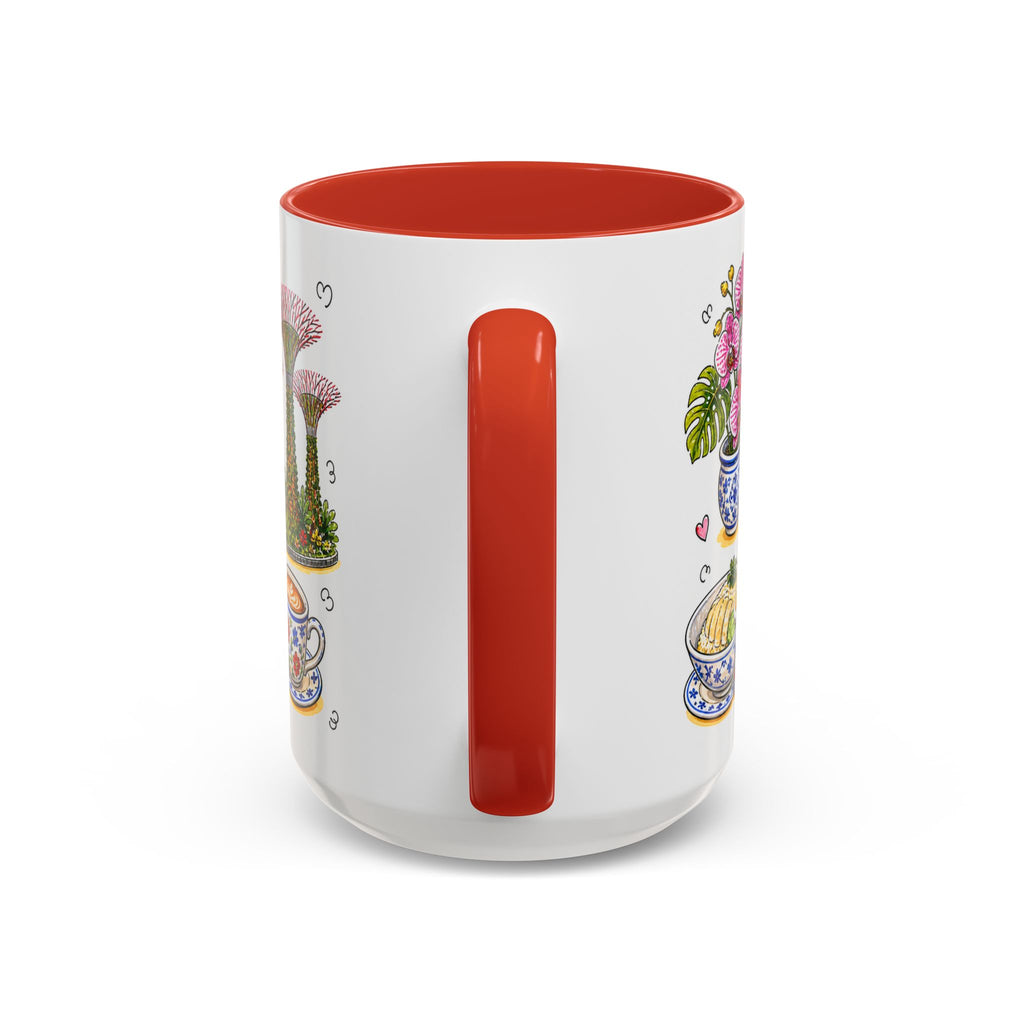 Singapore Illustrated Travel Mug | City Souvenir Accent Coffee Mug | 11oz 15oz Ceramic Cup