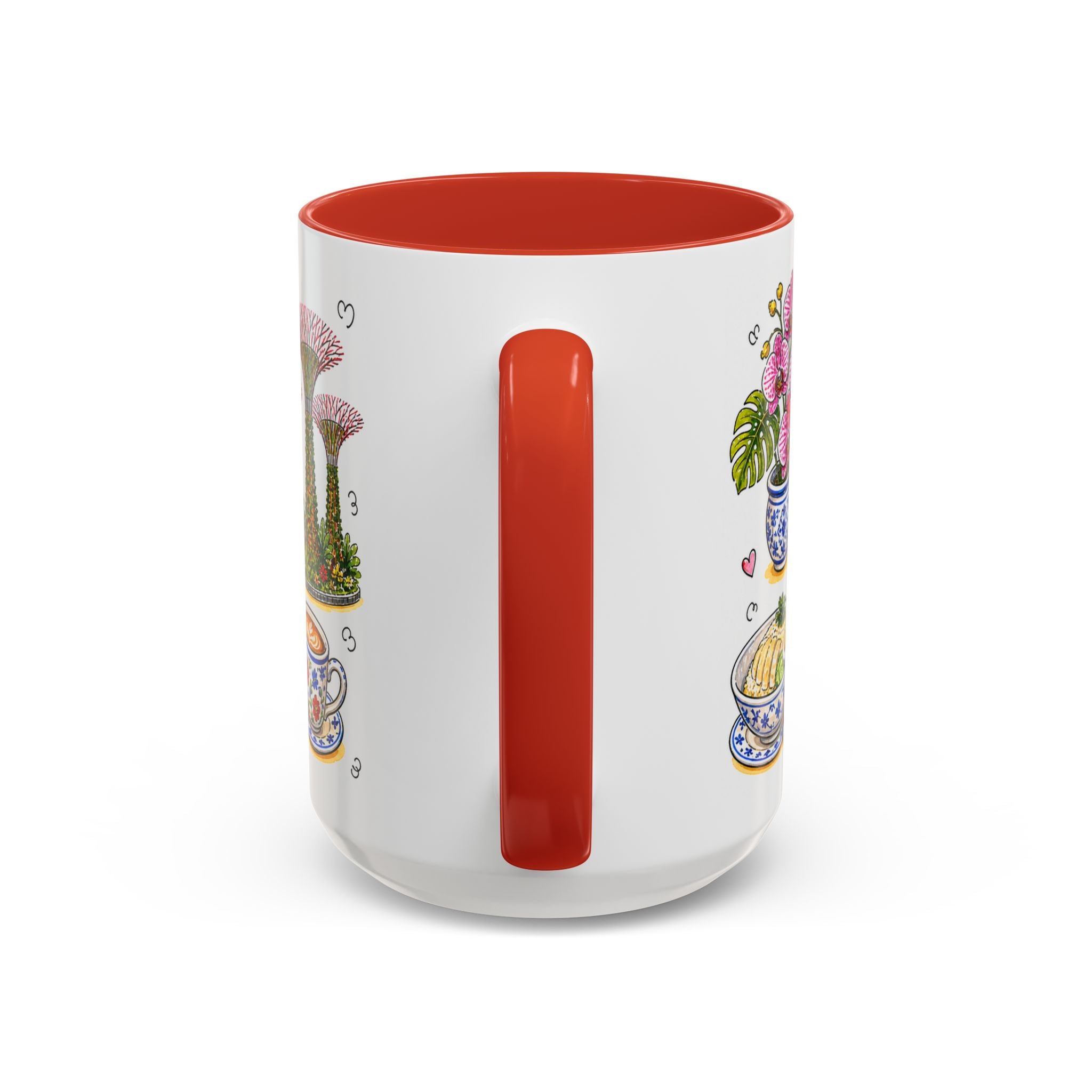 Singapore Illustrated Travel Mug | City Souvenir Accent Coffee Mug | 11oz 15oz Ceramic Cup