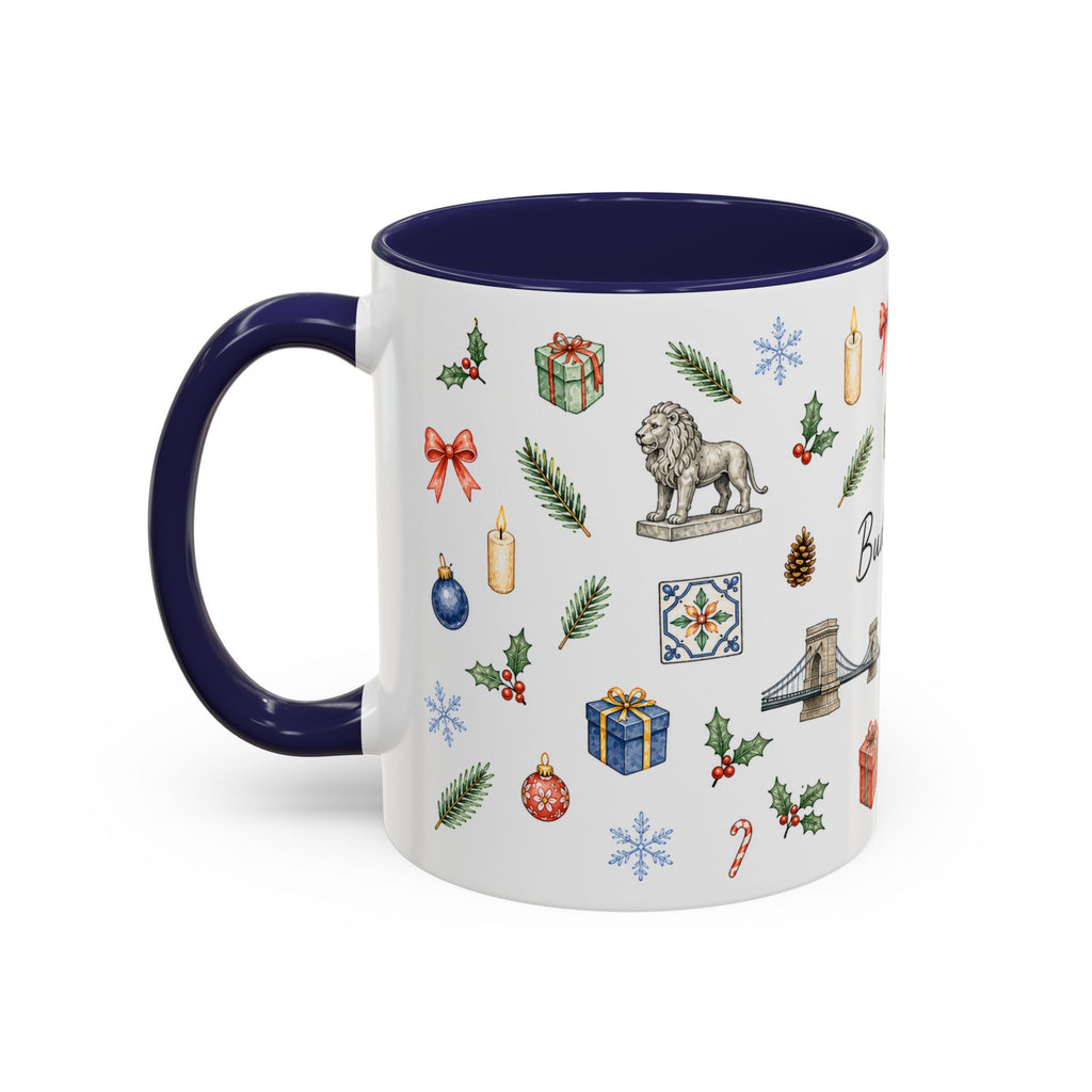 Budapest Christmas Mug | Watercolor City Souvenir | Ceramic Coffee Cup (11oz 15oz)