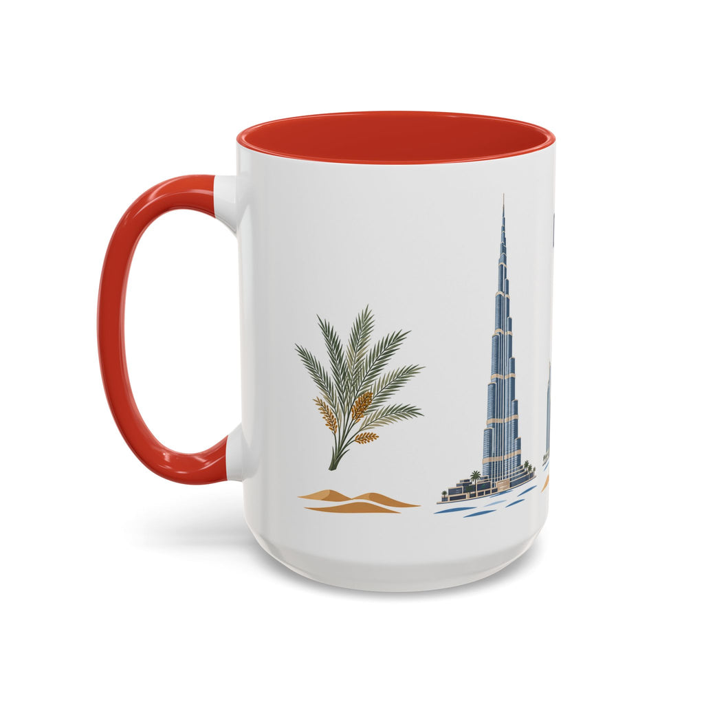 Dubai Coffee Mug | United Arab Emirates Travel Souvenir | Porcelain Decal City Gift | 11oz 15oz Accent Mug