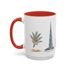 Dubai Coffee Mug | United Arab Emirates Travel Souvenir | Porcelain Decal City Gift | 11oz 15oz Accent Mug
