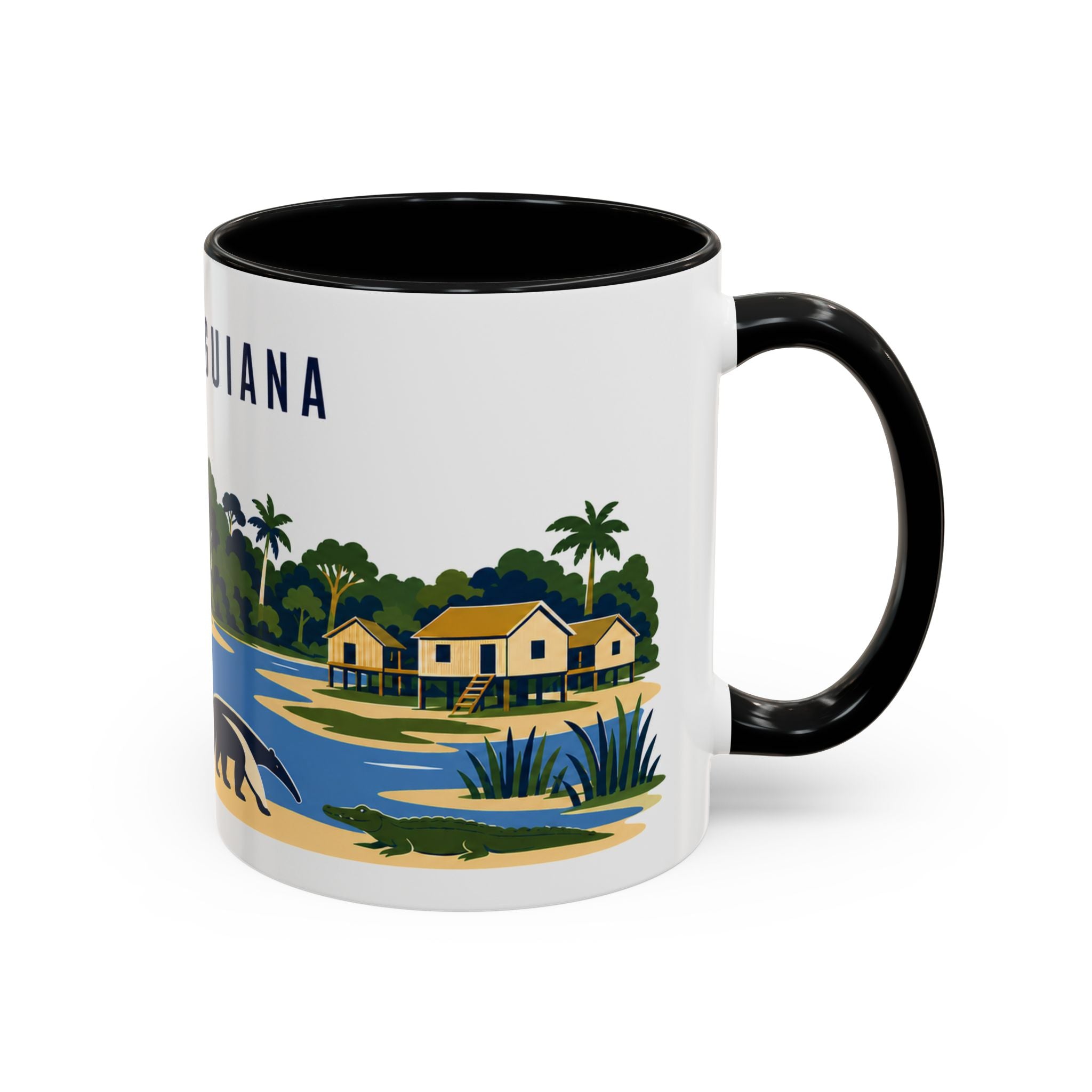 French Guiana Coffee Mug | Travel Souvenir Accent Mug | Country Gift Ceramic Cup 11oz 15oz