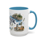 Dubrovnik Coast Coffee Mug | Travel Destination Souvenir Gift | Accent Color Ceramic 11oz 15oz