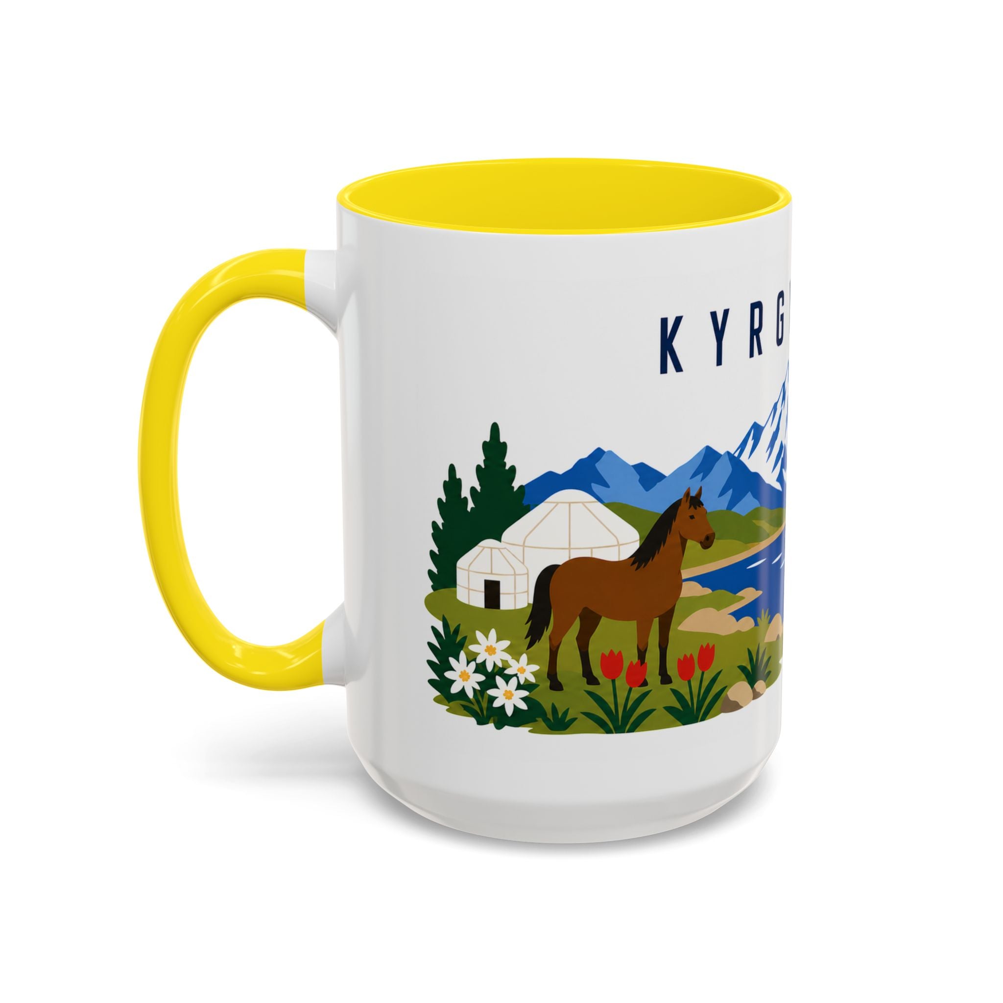 Kyrgyzstan Coffee Mug | Travel Souvenir Accent Mug | Country Gift Ceramic Cup 11oz 15oz