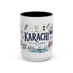 Karachi Coffee Mug | Pakistan Souvenir Travel Gift | Accent Color Ceramic 11oz 15oz