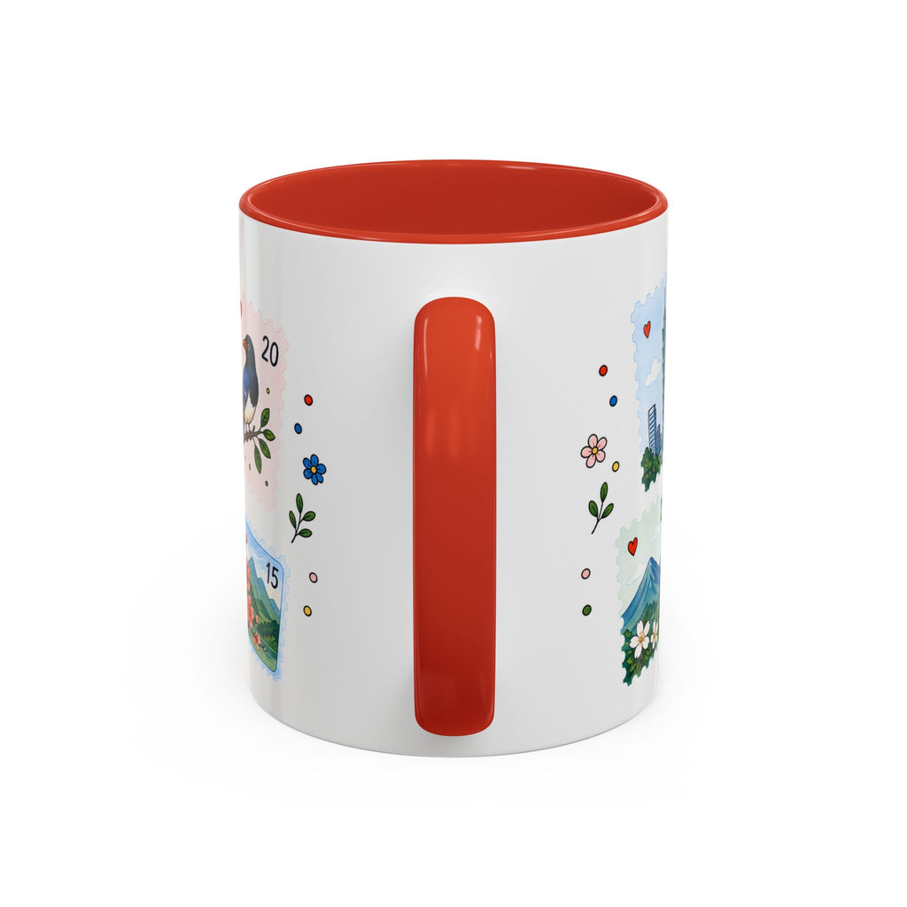 Taipei Coffee Mug | Postage Stamp Collage Mug | Travel Souvenir Accent Cup 11oz 15oz