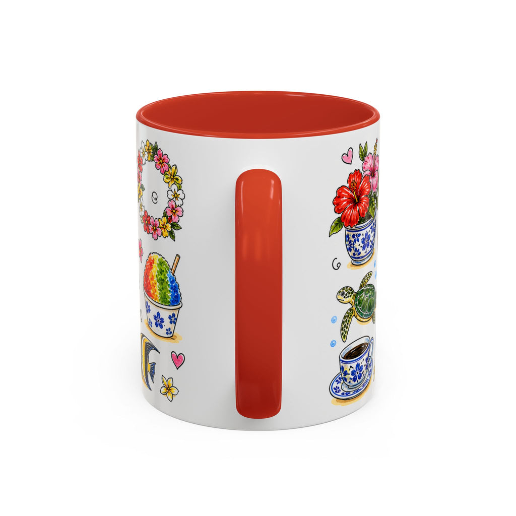 Honolulu Illustrated Travel Mug | City Souvenir Accent Coffee Mug | 11oz 15oz Ceramic Cup