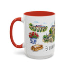 Luxembourg City Illustrated Travel Mug | City Souvenir Accent Coffee Mug | 11oz 15oz Ceramic Cup