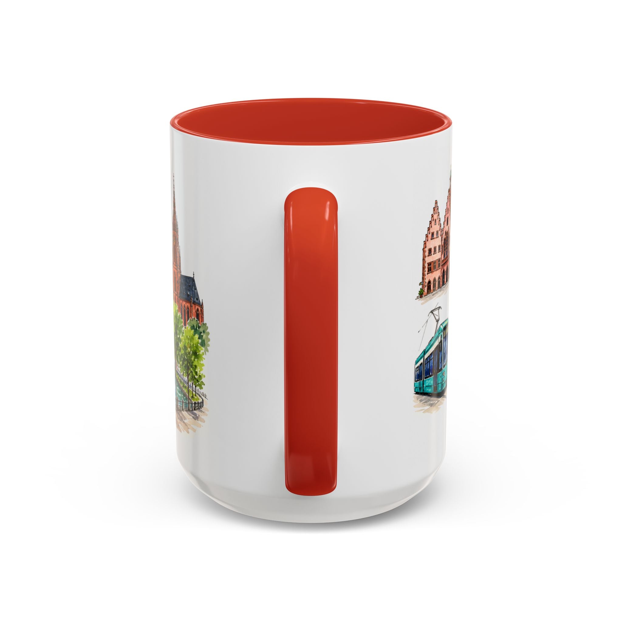 Frankfurt Illustrated Travel Mug | City Souvenir Accent Coffee Mug | 11oz 15oz Ceramic Cup