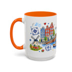 Amsterdam Travel Mug | European City Souvenir Accent Coffee Mug | 11oz 15oz Ceramic Cup