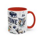 Yellowstone National Park Coffee Mug | Hiking Camping Nature Gift | Accent Color Ceramic 11oz 15oz