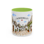 Alberobello Illustrated Travel Mug | Italy Souvenir Accent Coffee Mug | 11oz 15oz Ceramic Cup