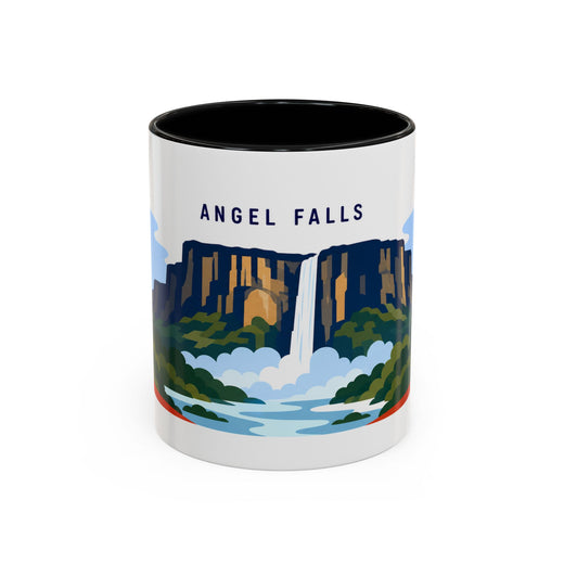 Angel Falls Coffee Mug | Travel Destination Souvenir Gift | Accent Color Ceramic 11oz 15oz