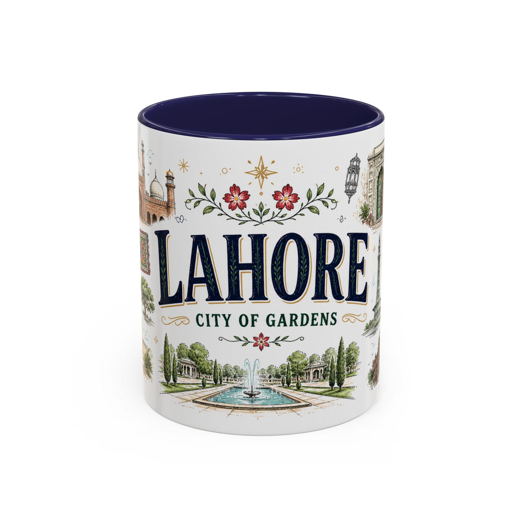 Lahore Coffee Mug | Pakistan Souvenir Travel Gift | Accent Color Ceramic 11oz 15oz