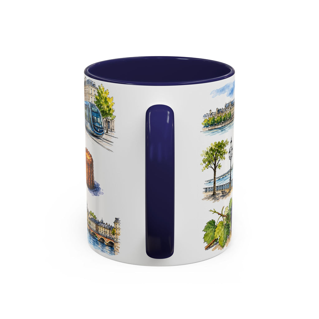 Bordeaux Illustrated Travel Mug | City Souvenir Accent Coffee Mug | 11oz 15oz Ceramic Cup