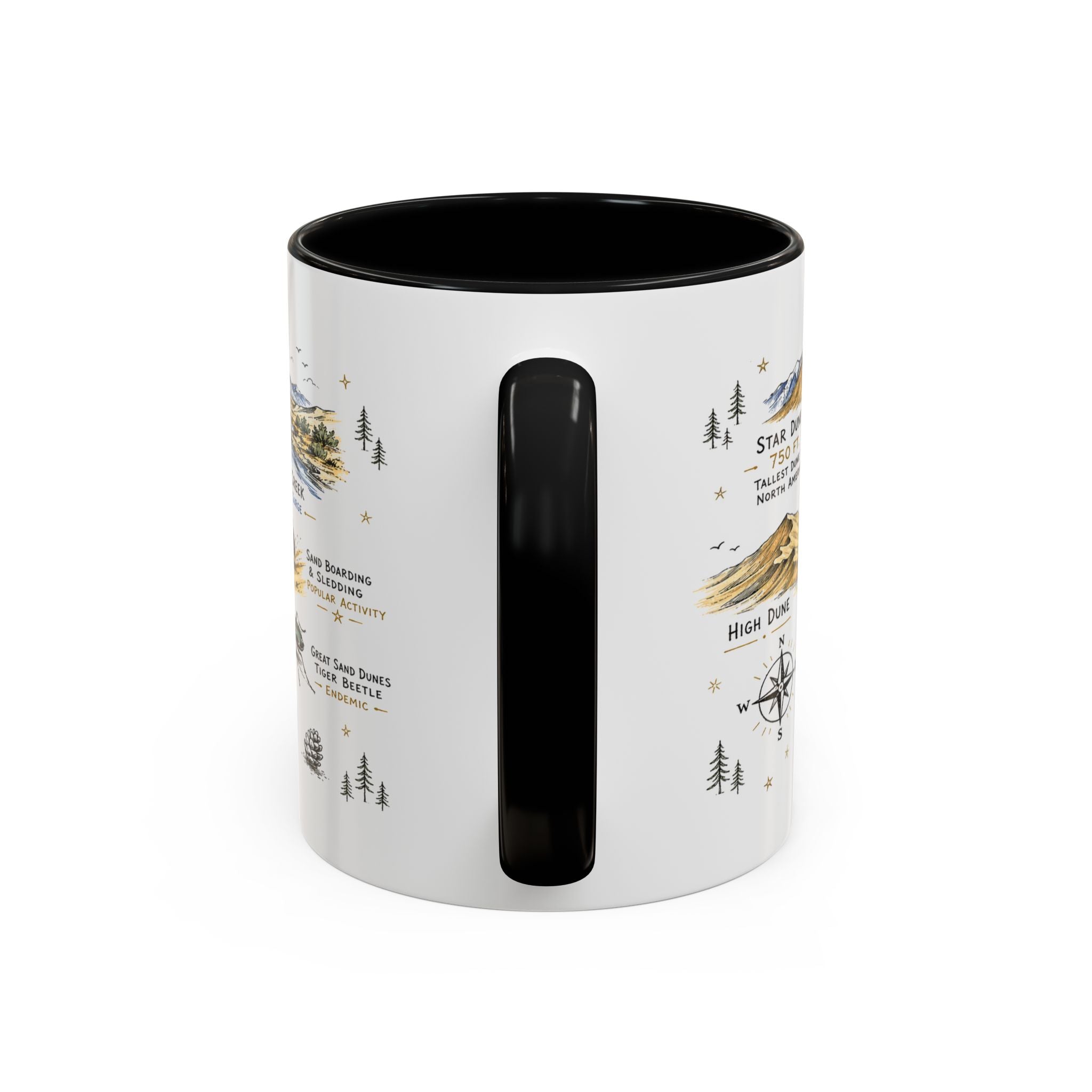 Great Sand Dunes National Park Coffee Mug | Colorado Desert Mountain Dunes Gift | Accent Color Ceramic 11oz 15oz
