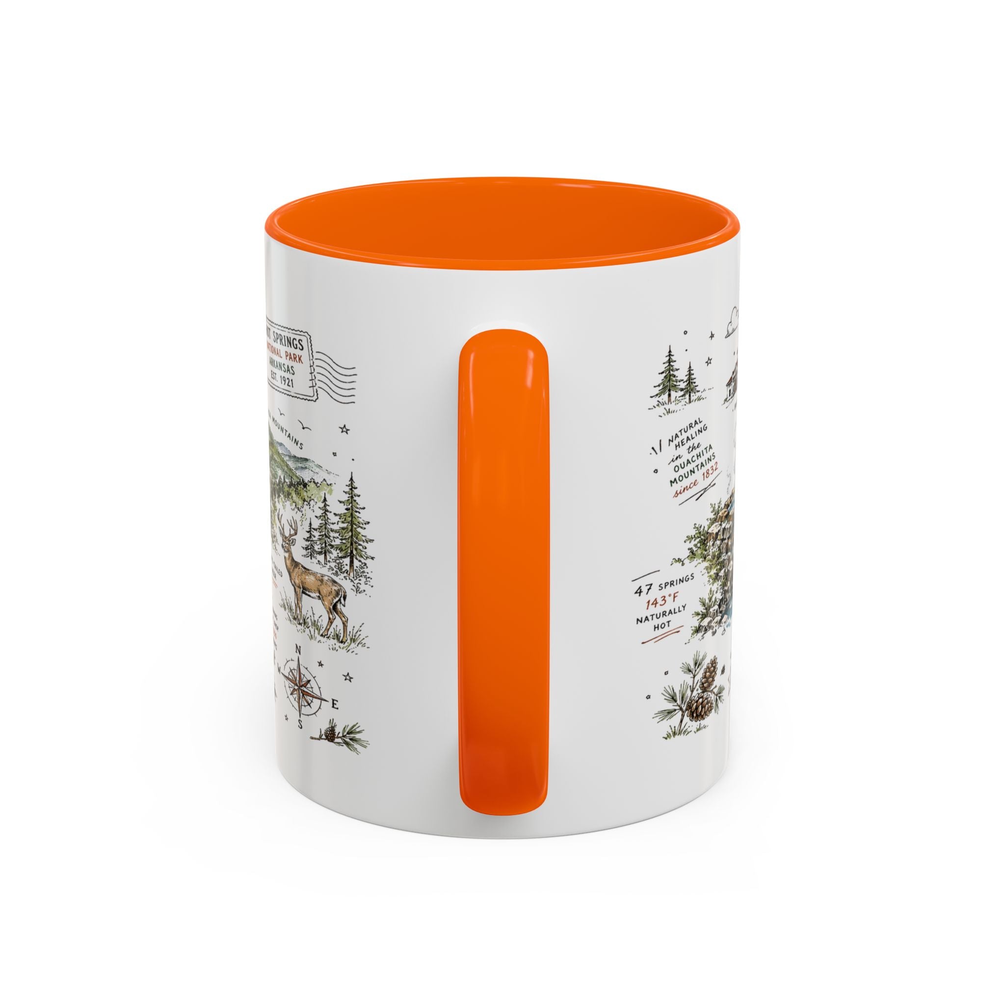 Hot Springs National Park Coffee Mug | Arkansas Thermal Spring Spa Gift | Accent Color Ceramic 11oz 15oz