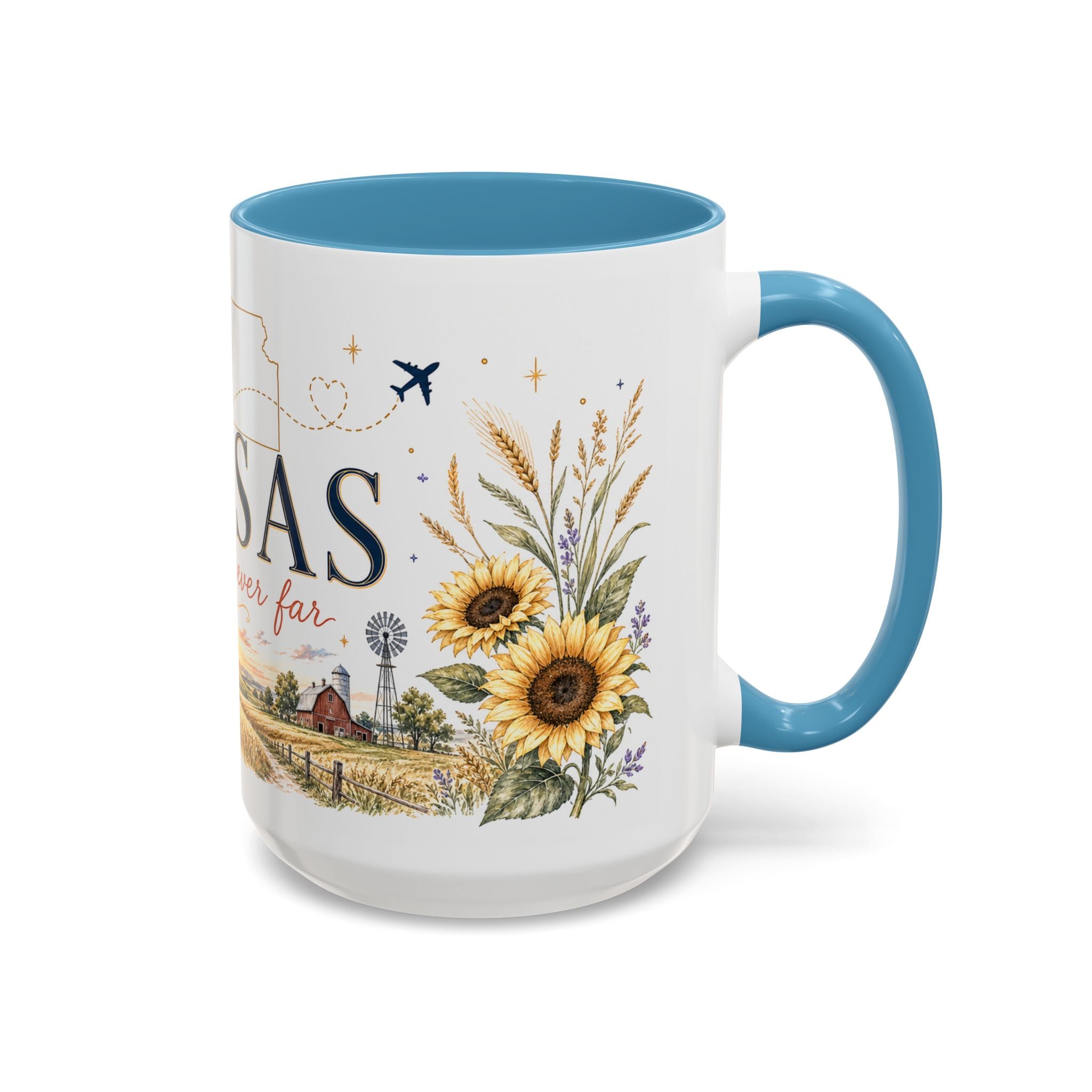 Kansas Home State Mug | Sunflower Prairie Landscape Coffee Cup
