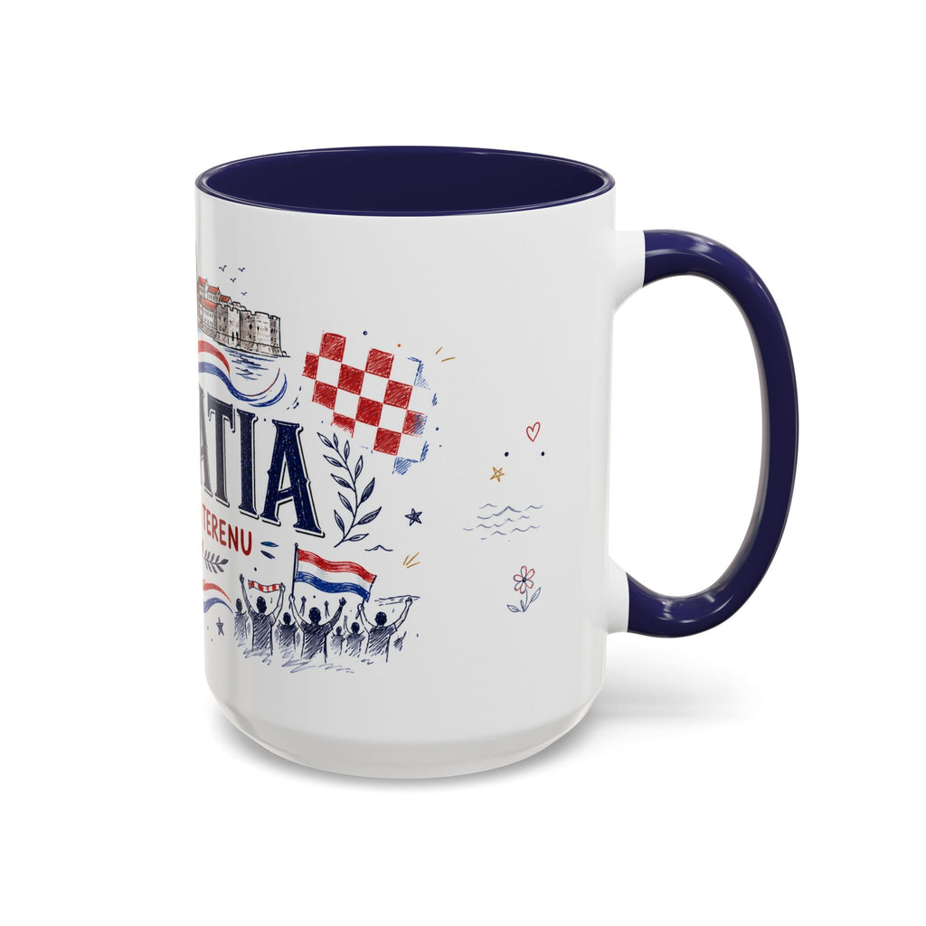 Croatia Soccer Coffee Mug | World Cup Fan Gift | Accent Color Ceramic 11oz 15oz Match Day Cup