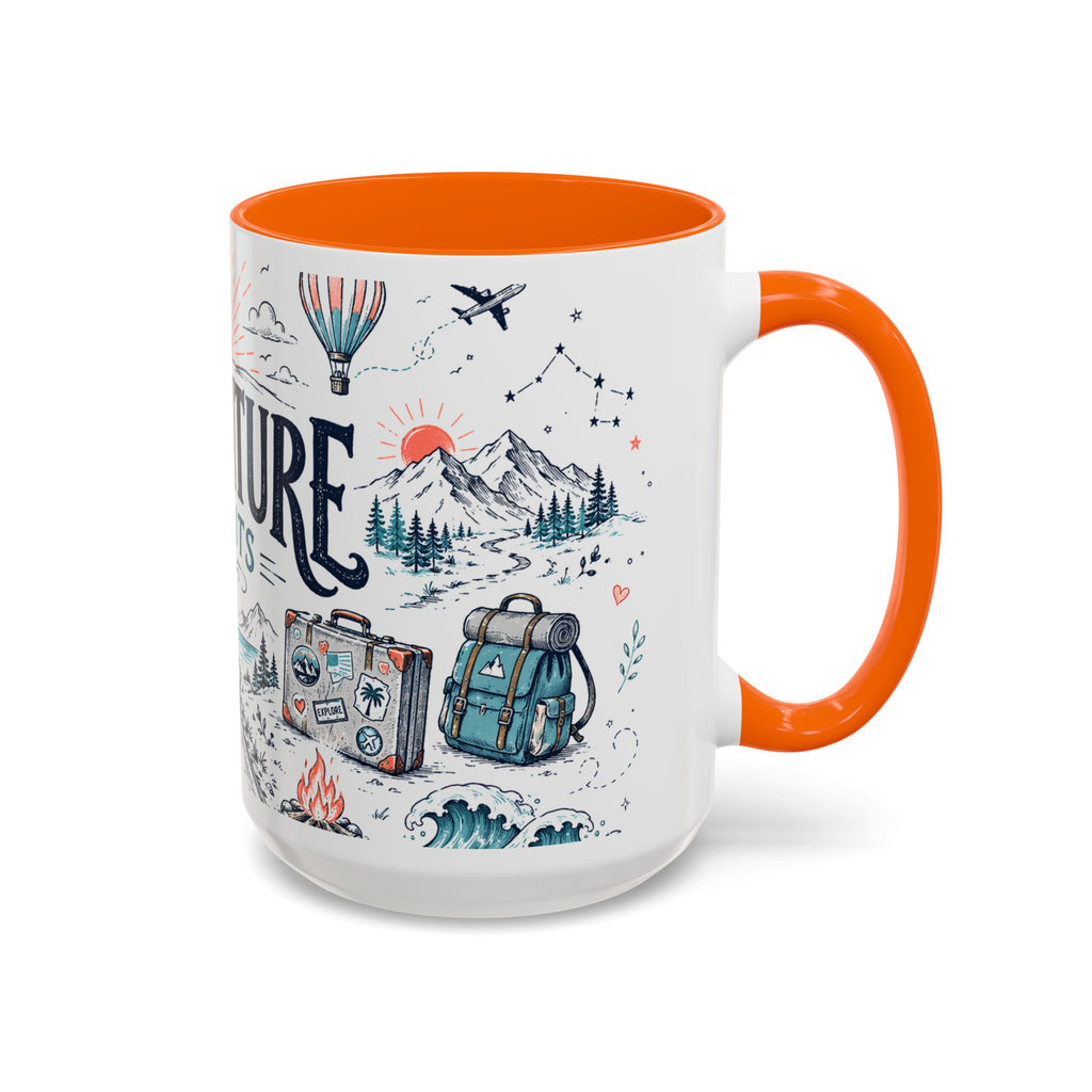 Adventure Awaits Coffee Mug | Class of 2026 Graduation Gift | Accent Color Ceramic 11oz 15oz