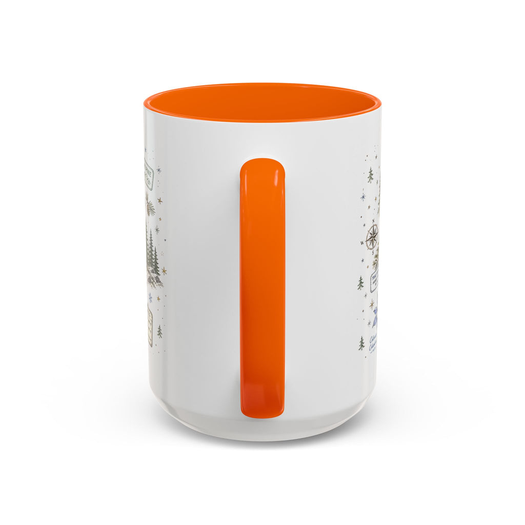Rocky Mountain Coffee Mug | National Park Hiking Camping Gift | Accent Color Ceramic 11oz 15oz