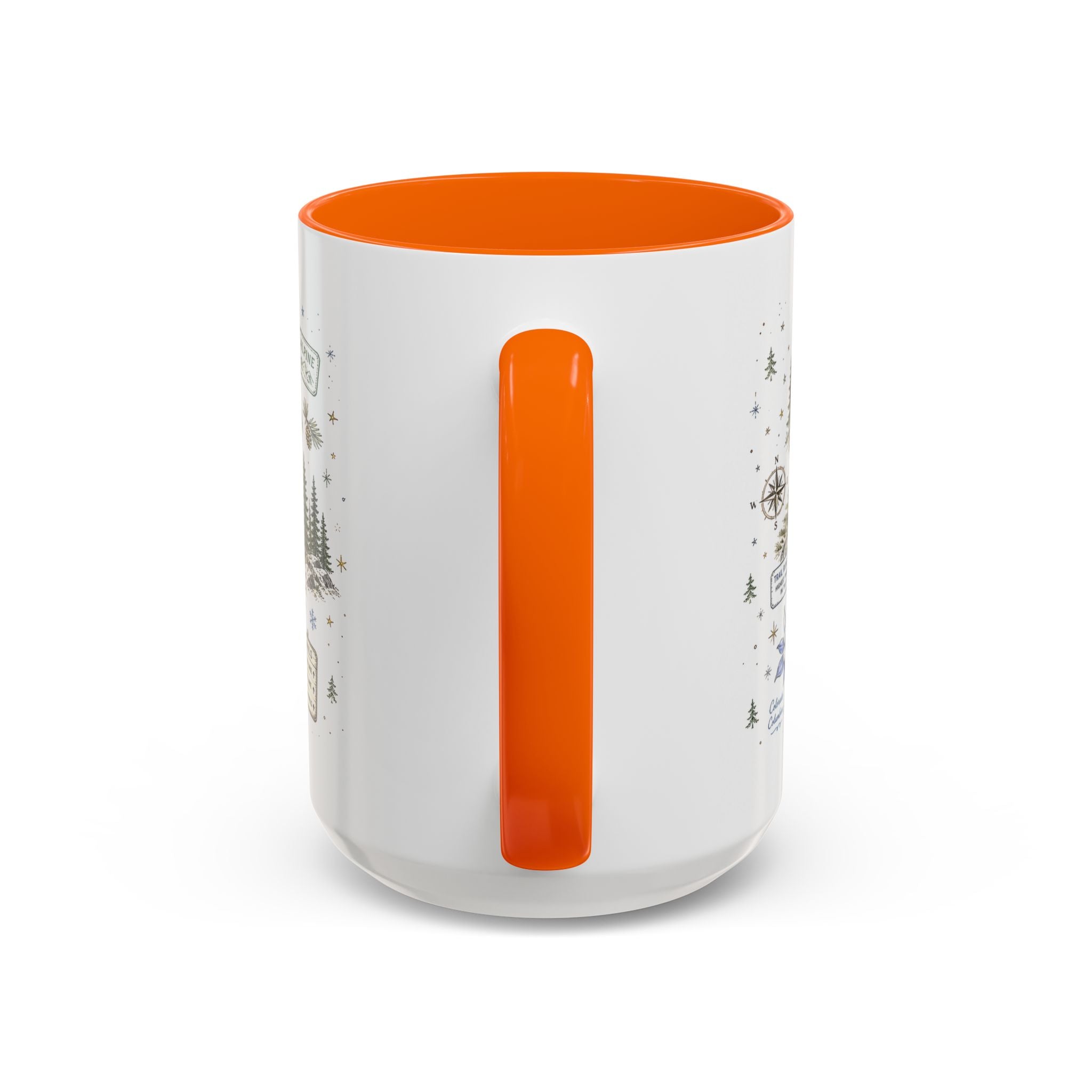 Rocky Mountain Coffee Mug | National Park Hiking Camping Gift | Accent Color Ceramic 11oz 15oz