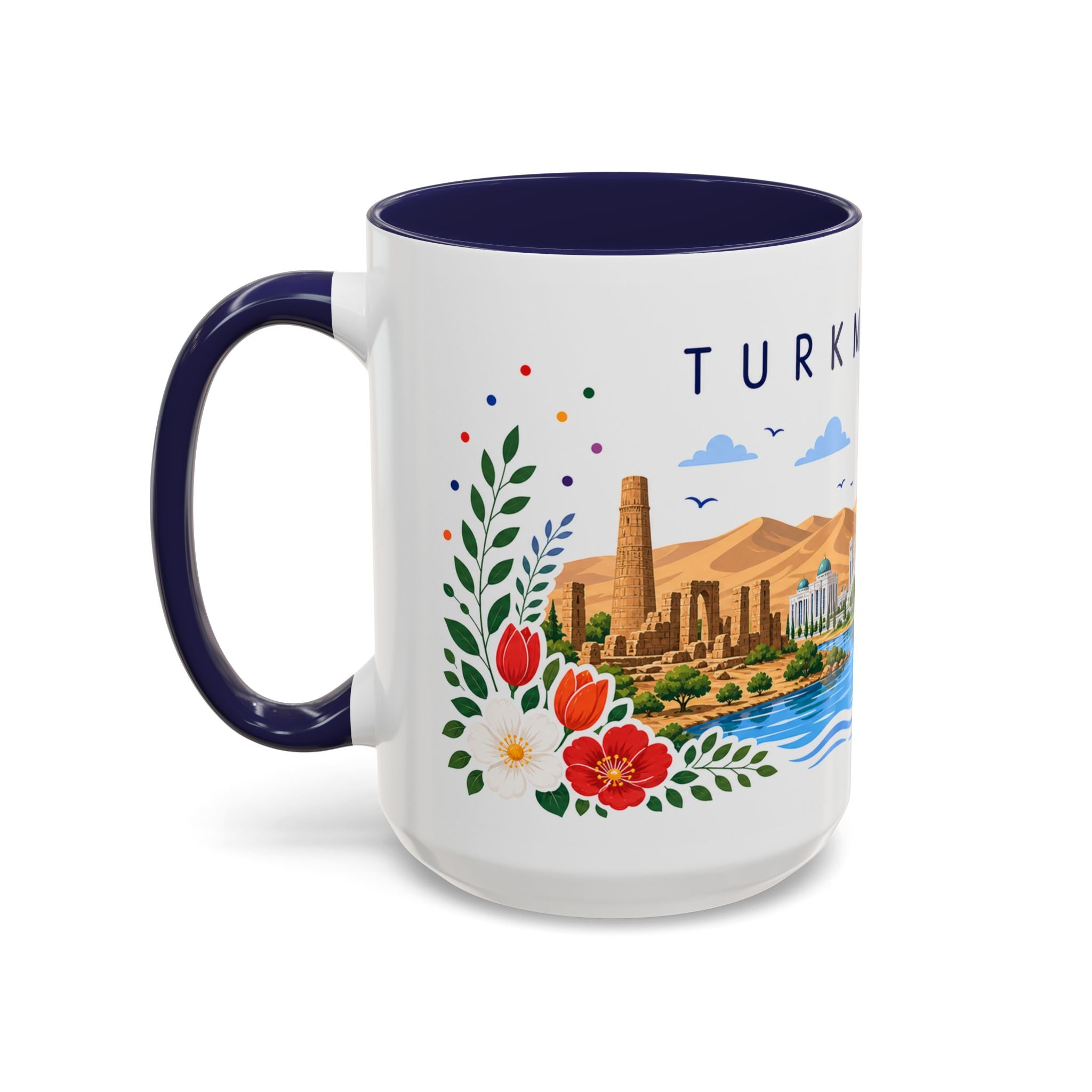 Turkmenistan Coffee Mug | Travel Souvenir Accent Mug | Place Gift Ceramic Cup 11oz 15oz