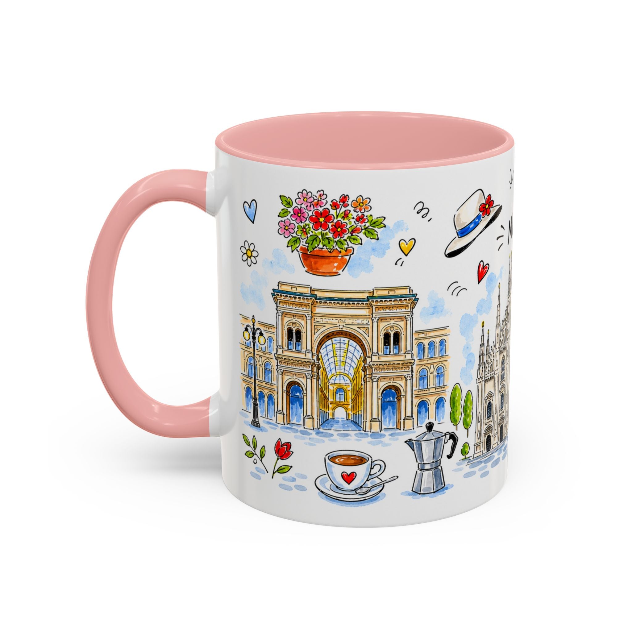 Milan Travel Mug | European City Souvenir Accent Coffee Mug | 11oz 15oz Ceramic Cup