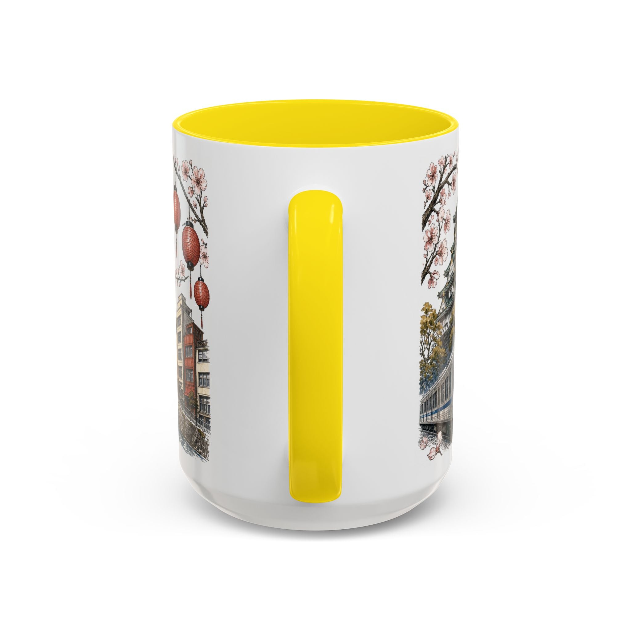 Osaka Coffee Mug | Japan Travel Souvenir | Vintage Illustrated City Gift | 11 oz 15 oz Accent Mug